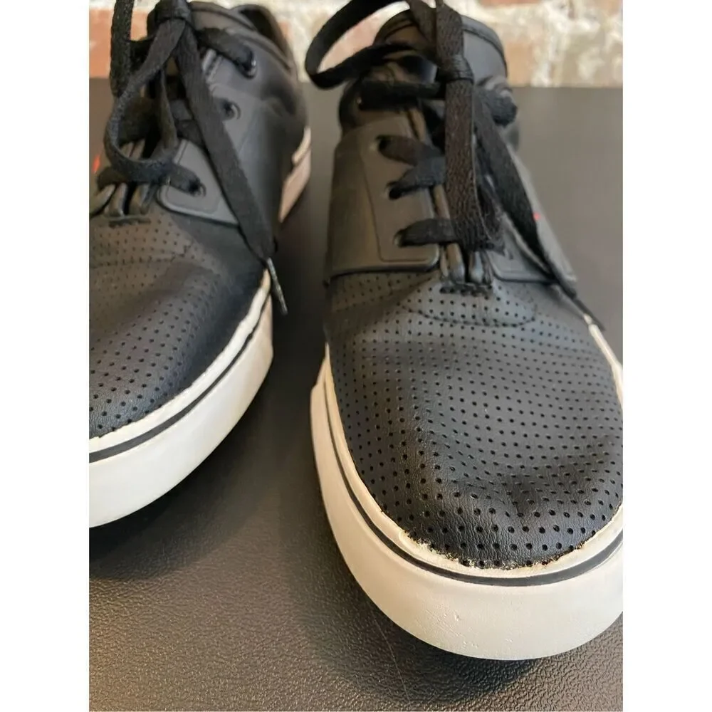 Puma Black Leather Sport Lifestyle Skater Sneaker SZ us7/eu39